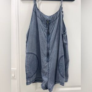 Free People Boxy denim romper